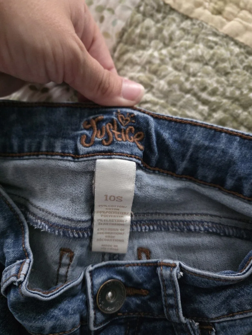 Justice Girls Denim Shorts with Side Laces